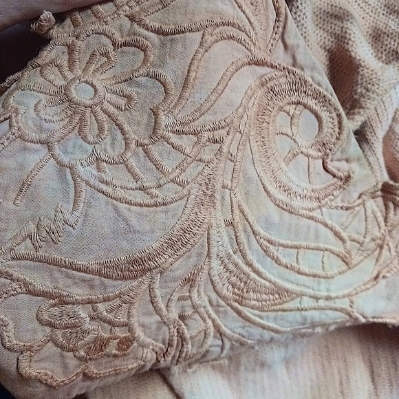 Zara tie dye embroidered applique beige rose knit midi maxi dress size medium M - Picture 10 of 11